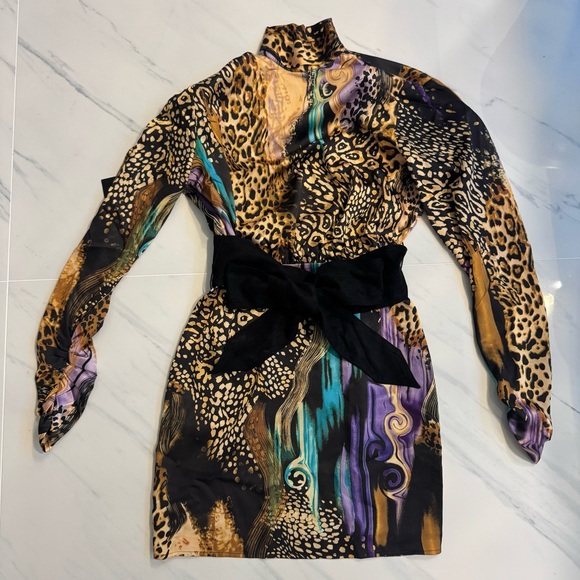 Guess by Marciano Purfecrion Print Dress Night Train Animal Size US 2/ EU 38 NWT - Picture 4 of 16